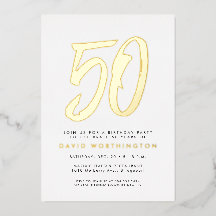 Feines Gold elegante 50. Geburtstagsparty Einladun