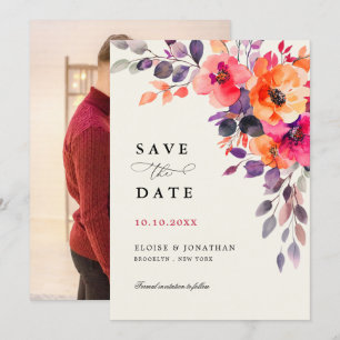 Feines, hellrosa Orangefarbenes Foto Save The Date