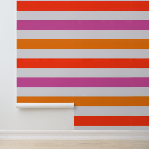 Feines, hellrosa, rotes und orangestrichenes Muste Tapete