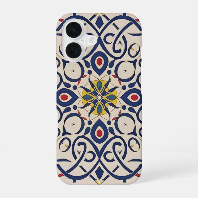 feines Mosaik, Mandala Pattern iPhone 16 Hülle (Rückseite)