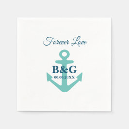 Feines nautisches Ankerlogo Hochzeitsnacken Serviette