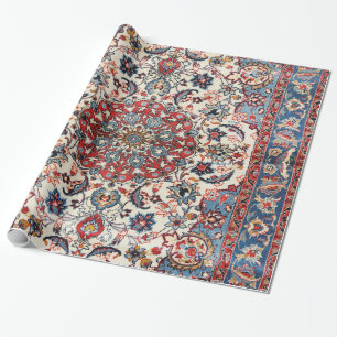 Feines Persisches Babyblau Rotbraun Geschenkpapier