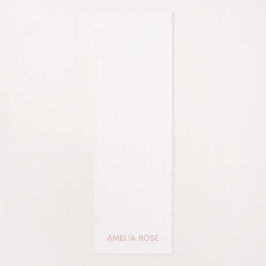 Feines Personalisiertes Weichrosa auf Weiß Yogamatte