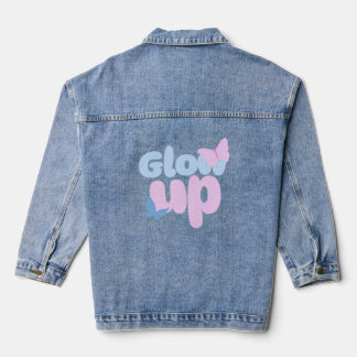 Feines Schmetterlingsästhetisches Design aufleucht Jeansjacke