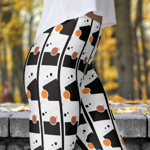 Feines Schwarz-Weiß-Abstraktes Muster Leggings