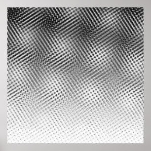 Feines Schwarz-Weiß-Moiré-Muster - Kunst Poster