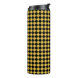 Feines Schwarz-Weiß-Zickzack Muster Thermosbecher