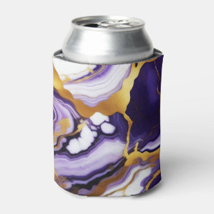 Feines trendy lila-gelbes Gold-Imitat-Marmor Dosenkühler