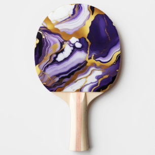 Feines trendy lila-gelbes Gold-Imitat-Marmor Tischtennis Schläger