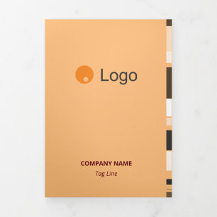 Feinfarbige, flache Streifen Dreifach Gefaltete Karte