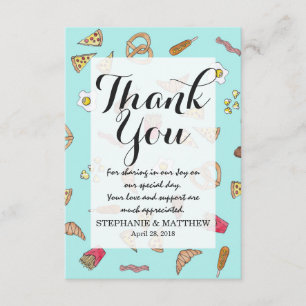 Feinschmecker AquaFarb Illustration Pizza Fries Ba Dankeskarte