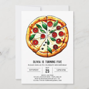 Feinschmecker Editable Pizza Birthday Einladung