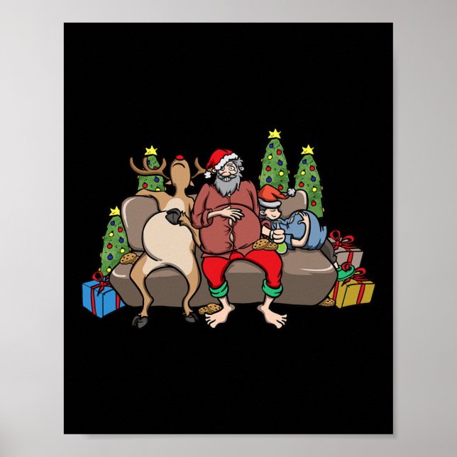 Feinschmecker gibt Essen Coma Funny Christmas Pun  Poster (Vorne)
