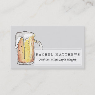 Feinschmecker-kalter Bier-Tassein der hand Visitenkarte
