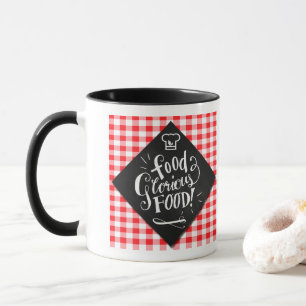 Feinschmecker Lovers Chalkboard Typografy Red Karo Tasse