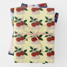 Feinschmecker Lovers Wrapping Paper Flat Sheet Set Geschenkpapier Set