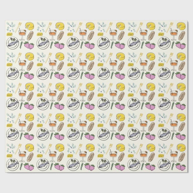 Feinschmecker Minimalistisch Geschenkpapier (Flach)