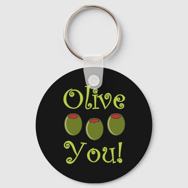 Feinschmecker Olive You Schlüsselanhänger (Vorderseite)