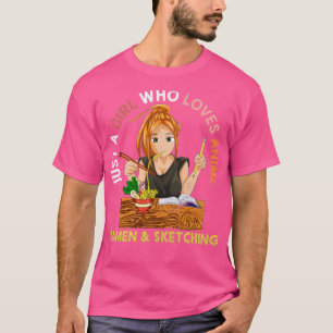 Feinschmecker Ramen Noodles Japan Otaku Sketching T-Shirt