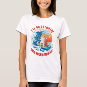 Feinschmecker surfen Frauen weiß T-Shirt