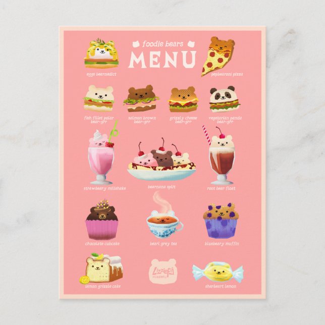 Feinschmecker trägt Postkarte (Vorderseite)