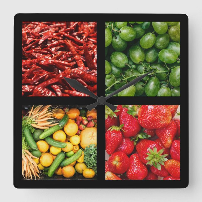 Feinschmeckerwanduhr 3 quadratische wanduhr (Vorderseite)