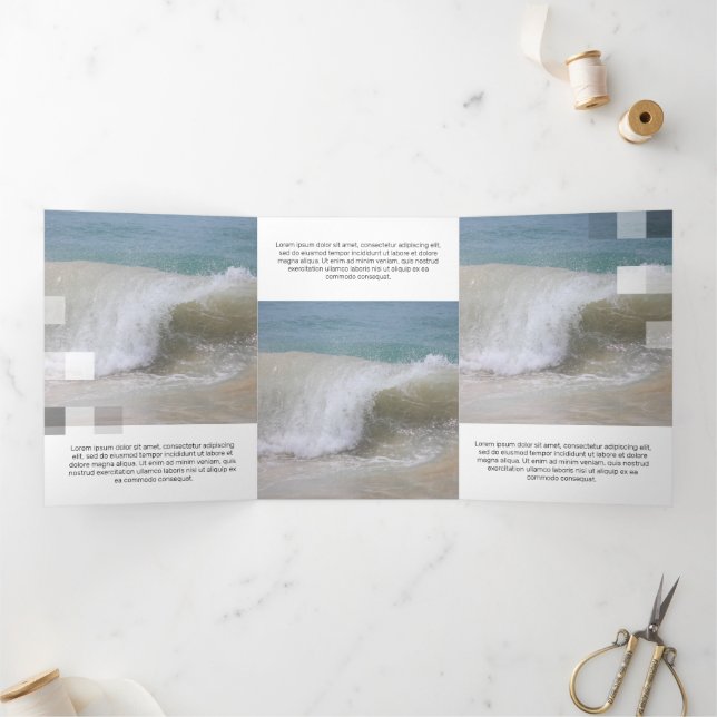 Feinweiße zeitgenössische Transparenz Dreifach Gefaltete Karte (Innenseite)