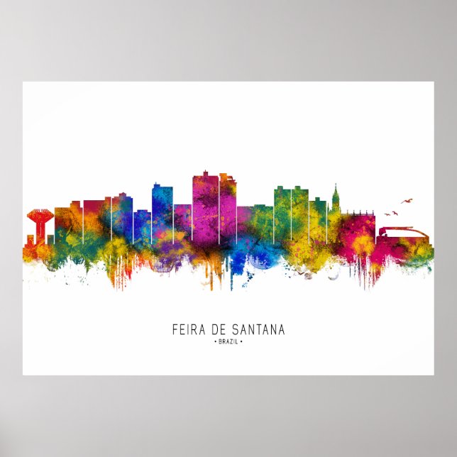 Feira de Santana Brasilien Skyline Poster (Vorne)