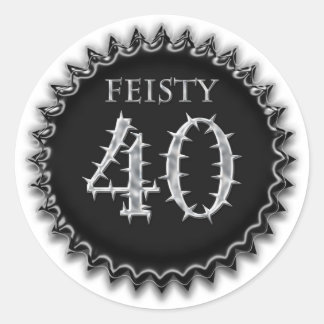Feisty 40 runder aufkleber