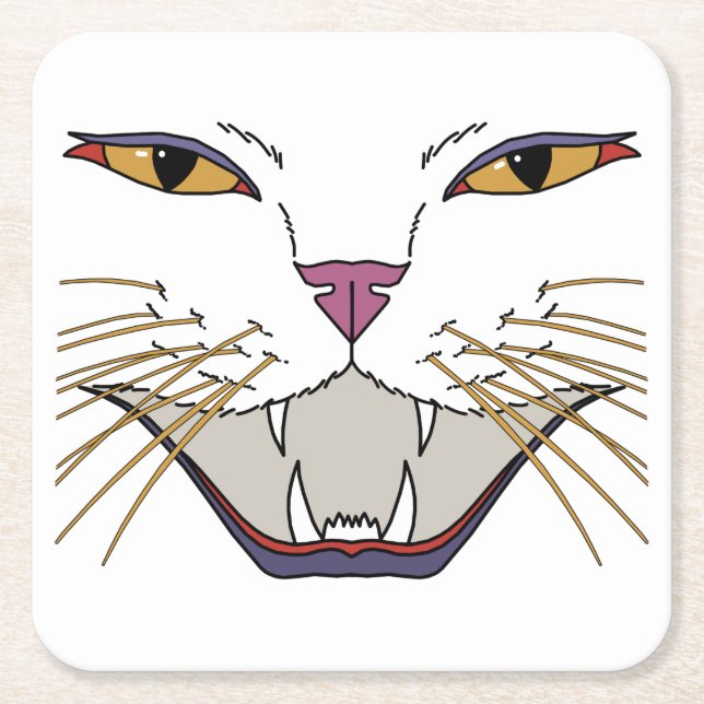 Feisty Cat Lover Rechteckiger Pappuntersetzer (Vorderseite)