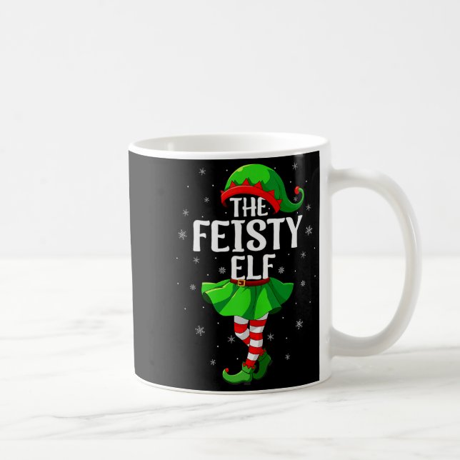 Feisty Elf Christmas Girls Women Elf Squad Xmas Fa Kaffeetasse (Rechts)