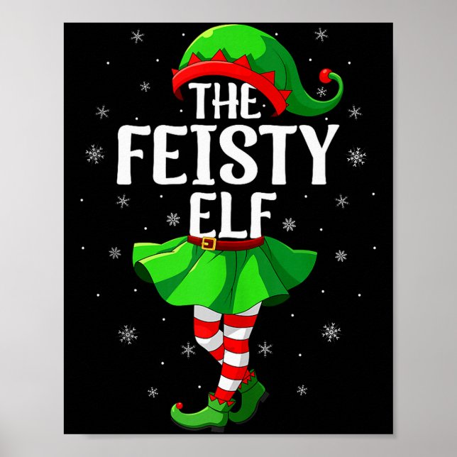 Feisty Elf Christmas Girls Women Elf Squad Xmas Fa Poster (Vorne)
