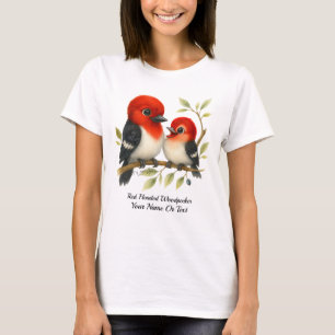 Feisty Red-kopfender Woodpecker T-Shirt