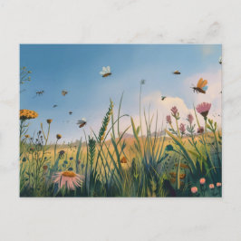 Feld Abuzz Painting Postcard Postkarte