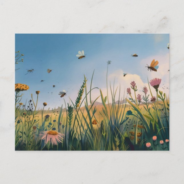 Feld Abuzz Painting Postcard Postkarte (Vorderseite)