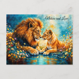 Feld-Blume Löwenzwiebeldekor Postkarte