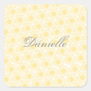 Feld der Aufkleber des Milchquadrats, Gelbe Blumen