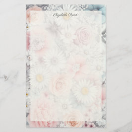Feld der Blüten Elegant gedämpfte klassische Blume Briefpapier