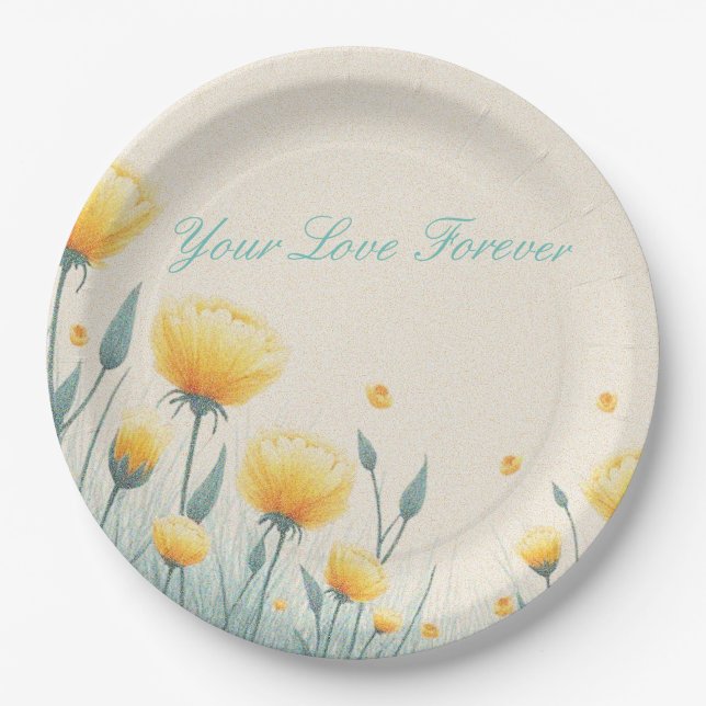 Feld der endlosen Liebe Pappteller (Vorderseite)