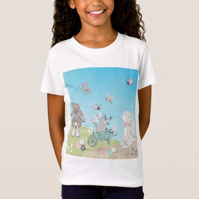 Feld der Frühlingshasen T-Shirt (Vorderseite)