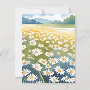 Feld der Gänseblümchen Blumenwiese Florale Maler Dankeskarte
