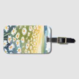 Feld der Gänseblümchen | Blumenwiese Florale Maler Gepäckanhänger