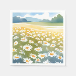 Feld der Gänseblümchen | Blumenwiese Florale Maler Serviette