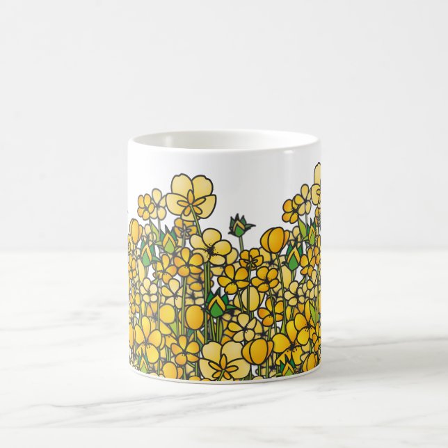 Feld der gelben Butterblume-Blumen Tasse (Mittel)