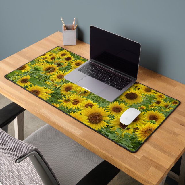 Feld der gelben Sonnenblumen Schreibtischunterlage (Büro 2)
