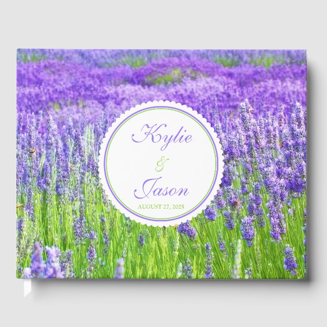 Feld der Lavender Blume Hochzeitshaus Gästebuch (Vorderseite)