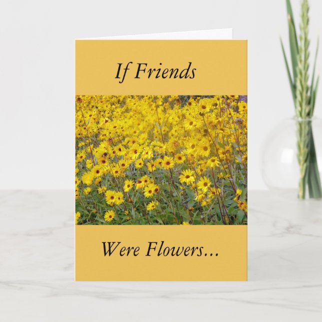 Feld der lebendigen gelben Blumen Freundschaft Karte (Vorderseite)