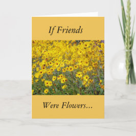 Feld der lebendigen gelben Blumen Freundschaft Karte