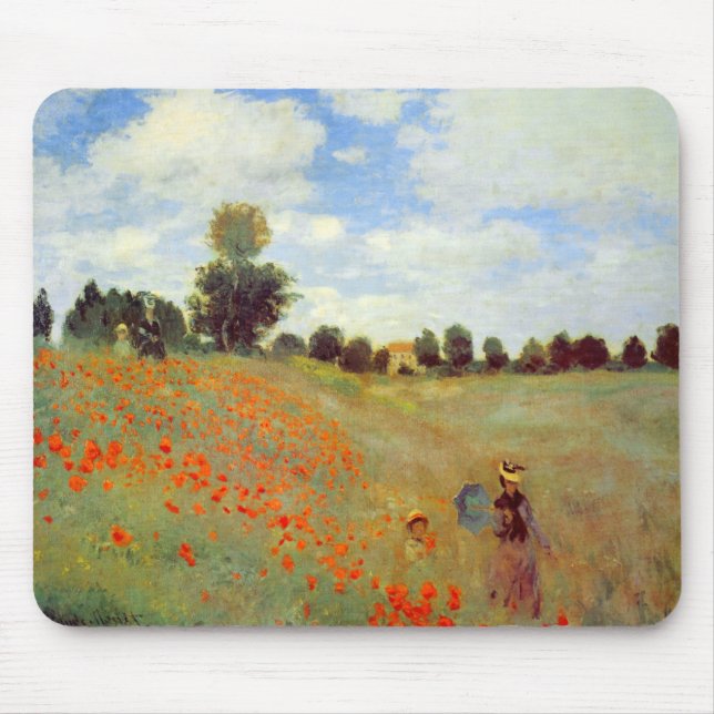 Feld der Mohnblumen, Claude Monet Mousepad (Vorne)