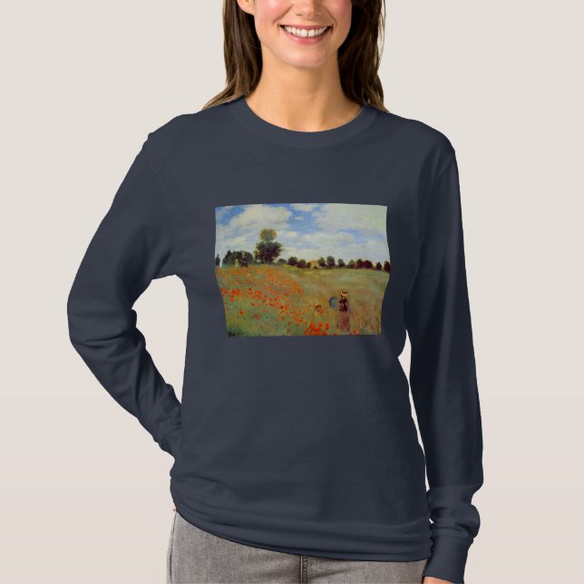 Feld der Mohnblumen, Claude Monet T-Shirt (Vorderseite)